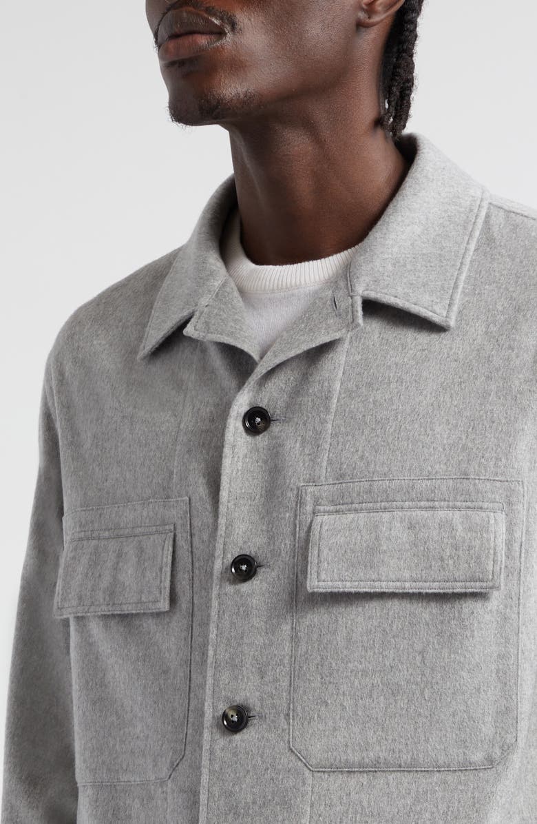 ZEGNA Alma Oasi Cashmere Overshirt, Alternate, color, Light Grey