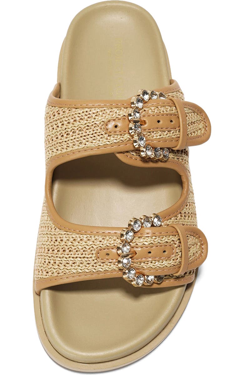 Project Cloud Elora Slide Sandal, Alternate, color, Beige Raffia