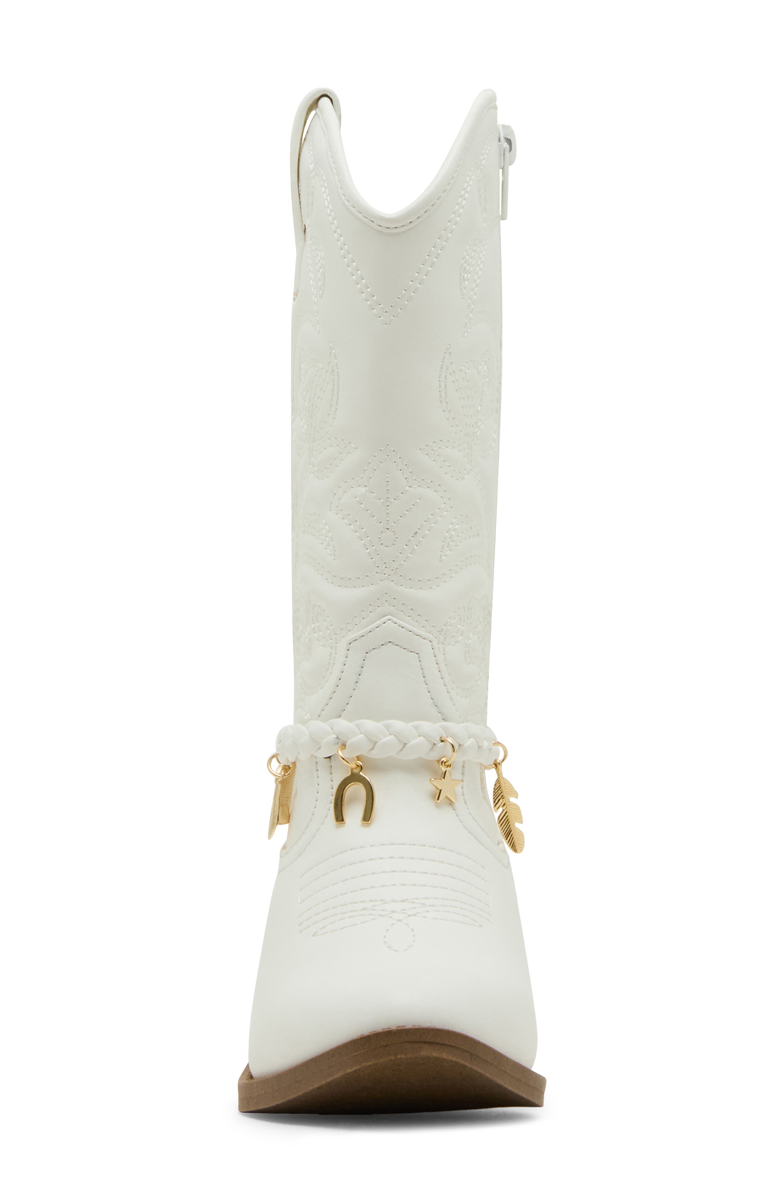 Steve Madden Kids' Jleana Western Boot, Alternate, color, White