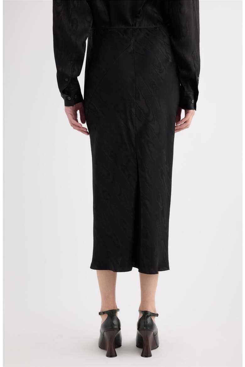 Sati Moir Viscose Skirt, Alternate, color, BLACK