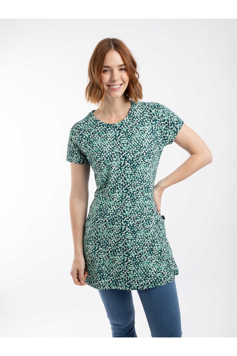 Sidra Printed Jersey Slub Tunic Top, Main, color, Deep Teal