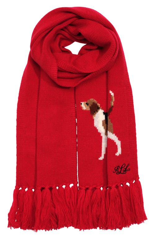 Ralph Lauren Dog Novelty Scarf In Red