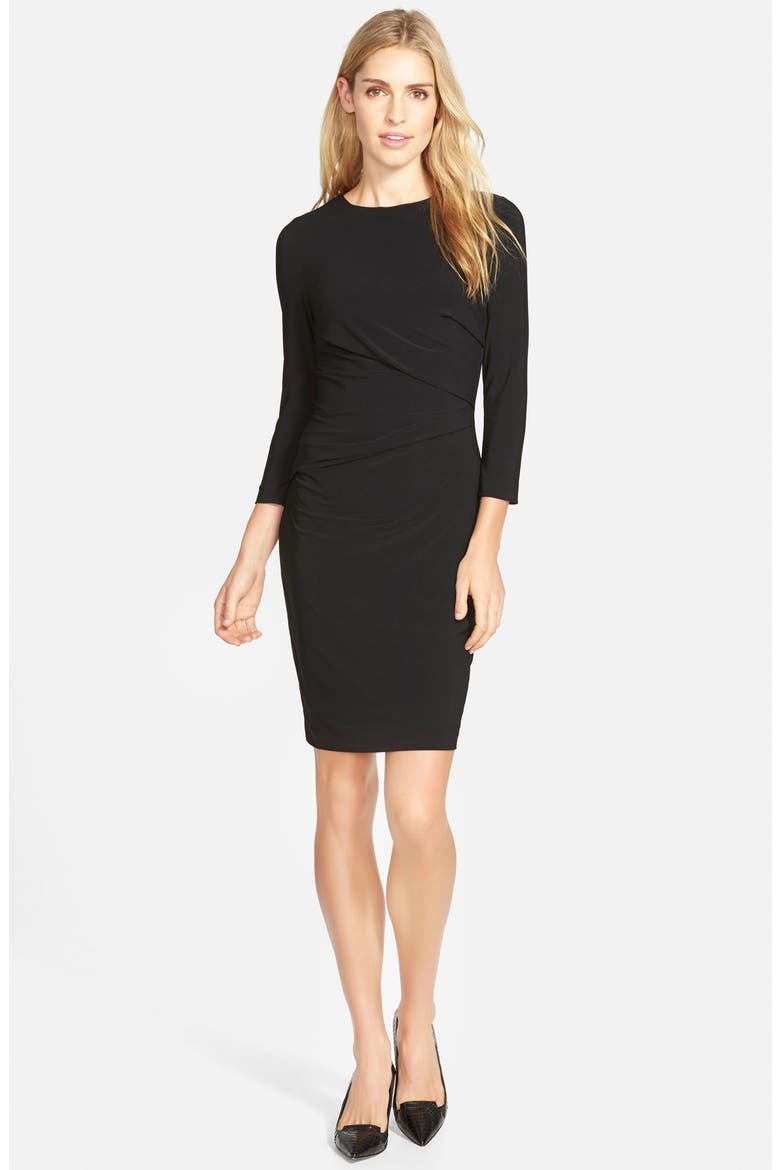 Side Ruched Jersey Body-Con Dress, Alternate, color, BLACK