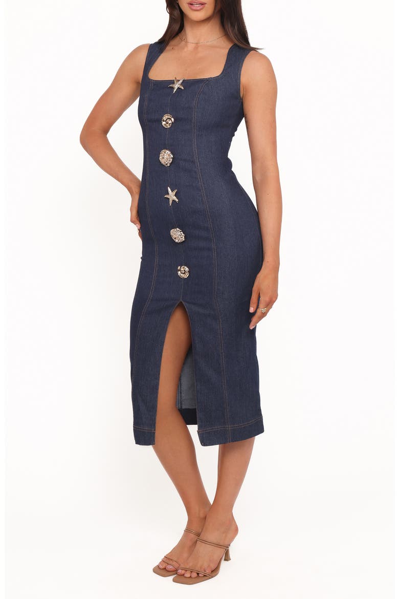 Slater Denim Sheath Dress, Alternate, color, DENIM
