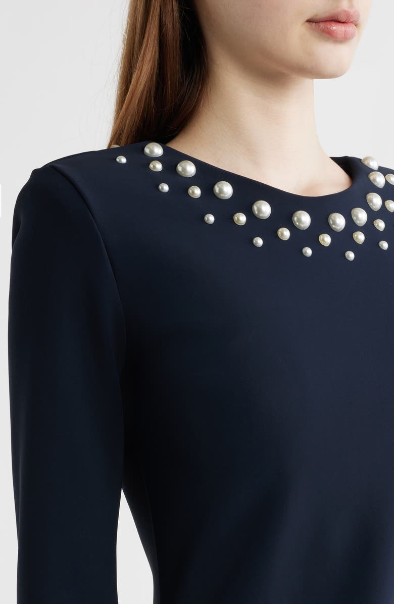 Chiara Boni La Petite Robe Shire Embellished Sheath Dress, Alternate, color, 342 Dark Midnight