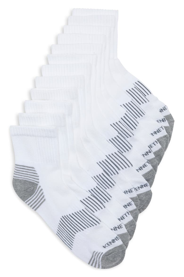 Assorted 6-Pack Cushioned Ankle Socks, Main, color, WHITE