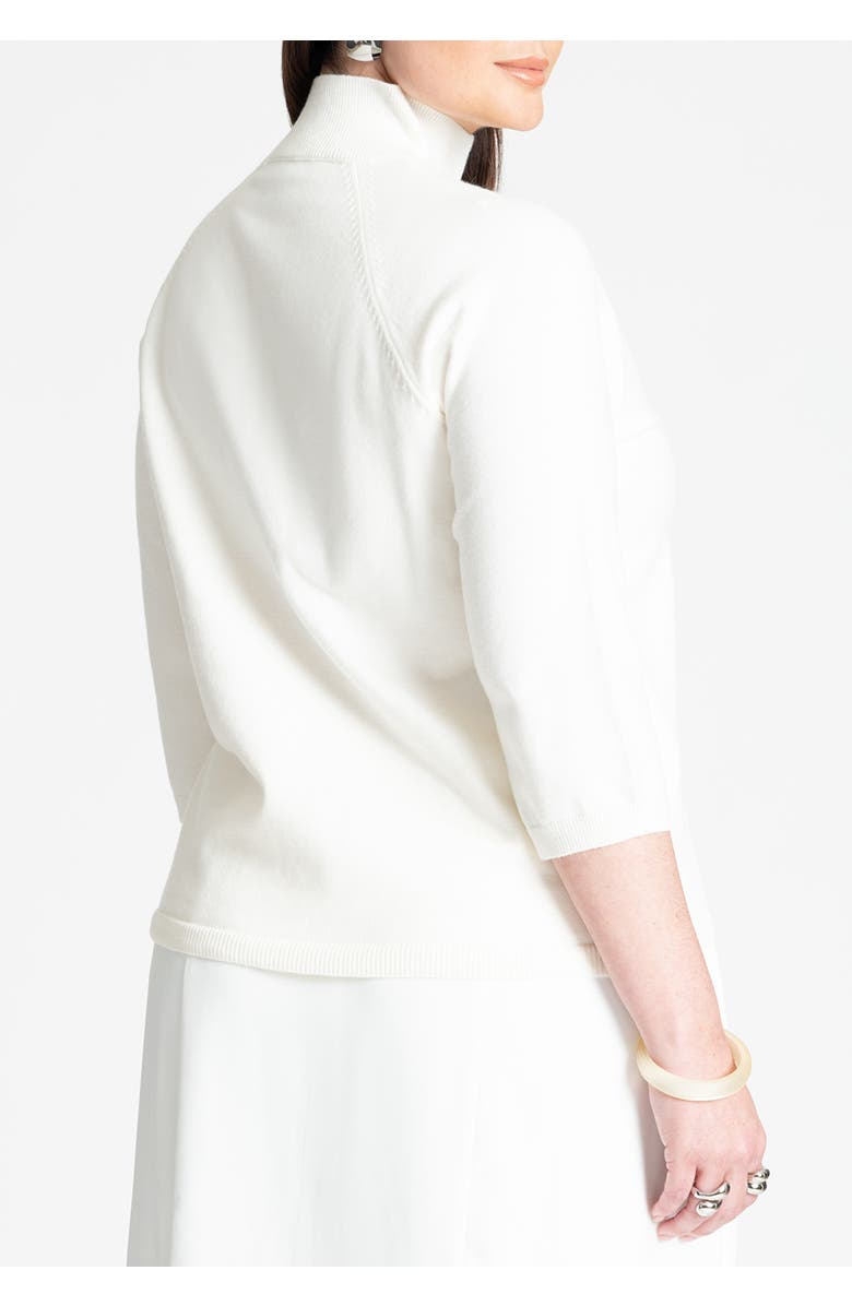 ELOQUII Three Quarter Sleeve Turtleneck Sweater, Alternate, color, Red