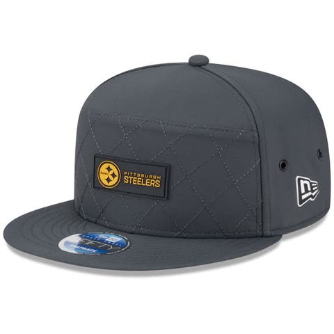 Men's New Era Charcoal Pittsburgh Steelers 2025 Sideline Cold Weather Split Panel 9FIFTY Snapback Hat