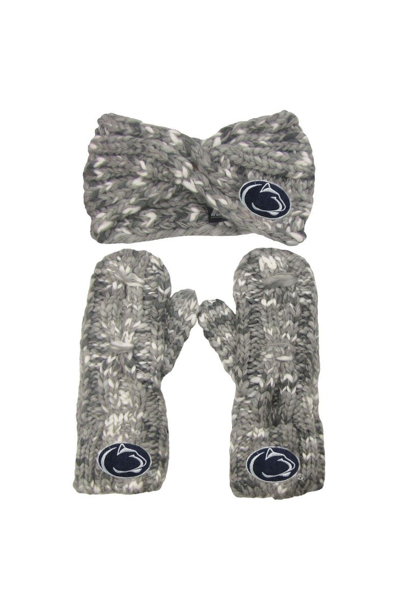 ZOOZATZ Women's ZooZatz Penn State Nittany Lions Logo Marled Headband and Mitten Set, Main, color, 
