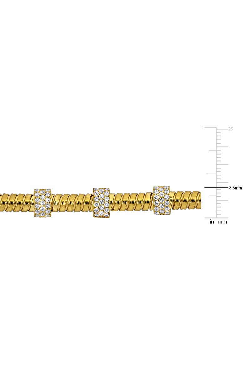 Cubic Zirconia Omega Cluster Station Bracelet, Alternate, color, Yellow-Plated