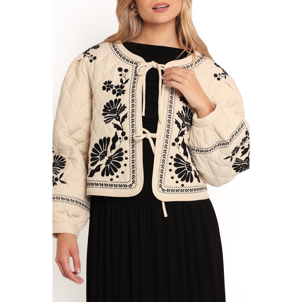 Petal And Pup Petal & Pup Vako Floral Quilted Jacket In Neutral
