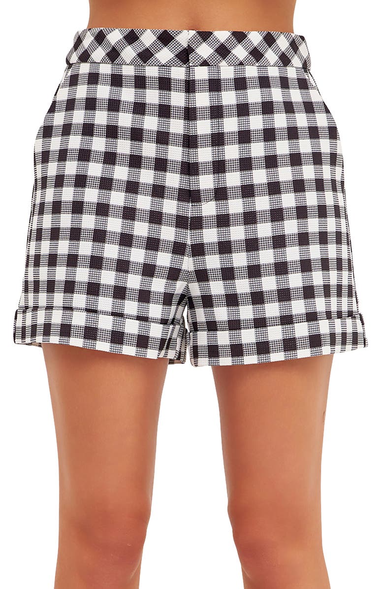 English Factory Cuff Gingham Shorts, Alternate, color, 