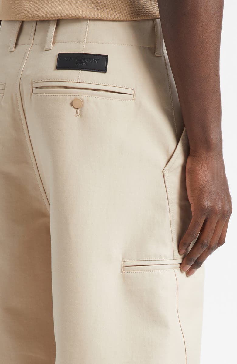 Givenchy Couture Seam Cotton Twill Workwear Pants, Alternate, color, Beige
