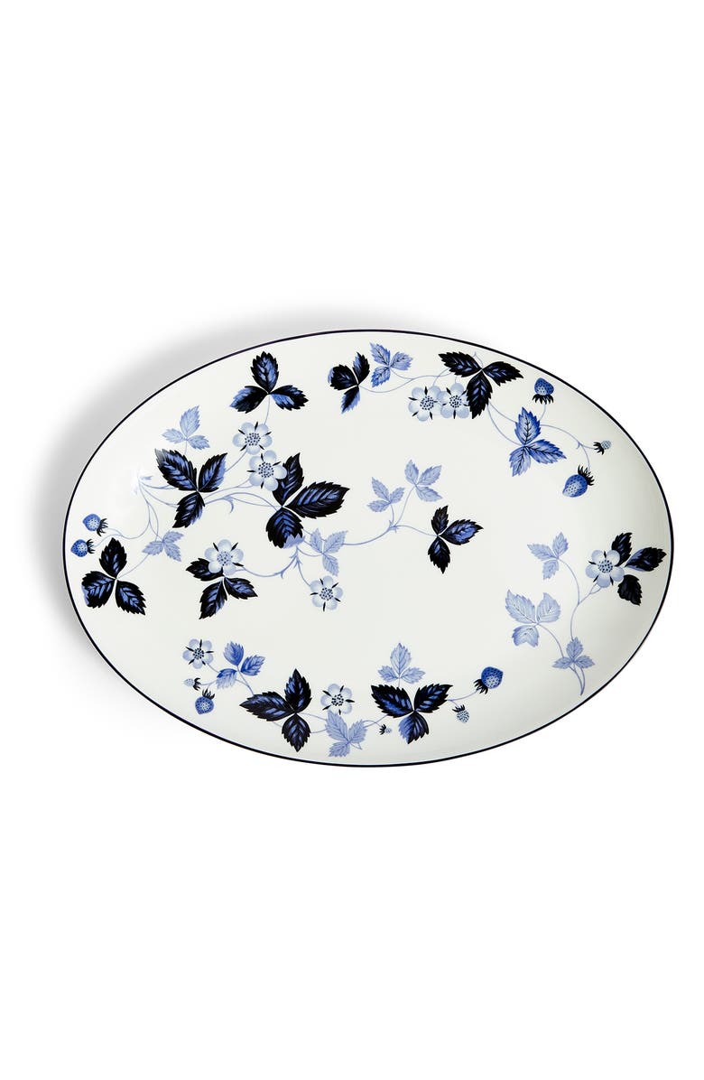 Wedgwood Wild Strawberry Oval Bone China Serving Plate, Main, color, Blue