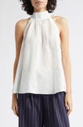 Reiss Andi Sleeveless Linen Mock Neck Top