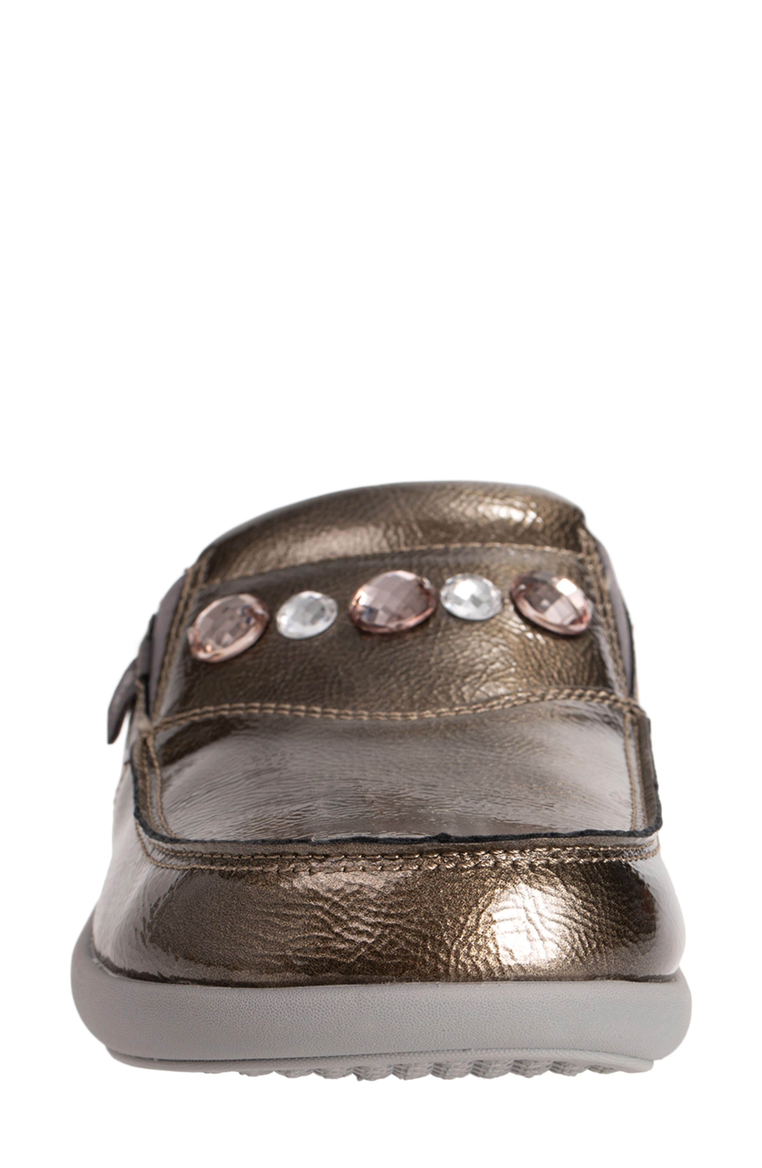 Siesta Slide Dazzle Faux Leather Clog, Alternate, color, PEWTER