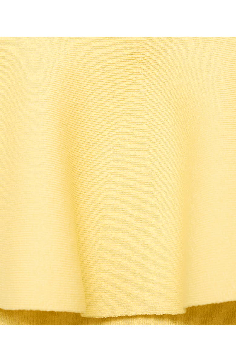 MANGO Ruffle Strapless Crop Top, Alternate, color, Pastel Yellow