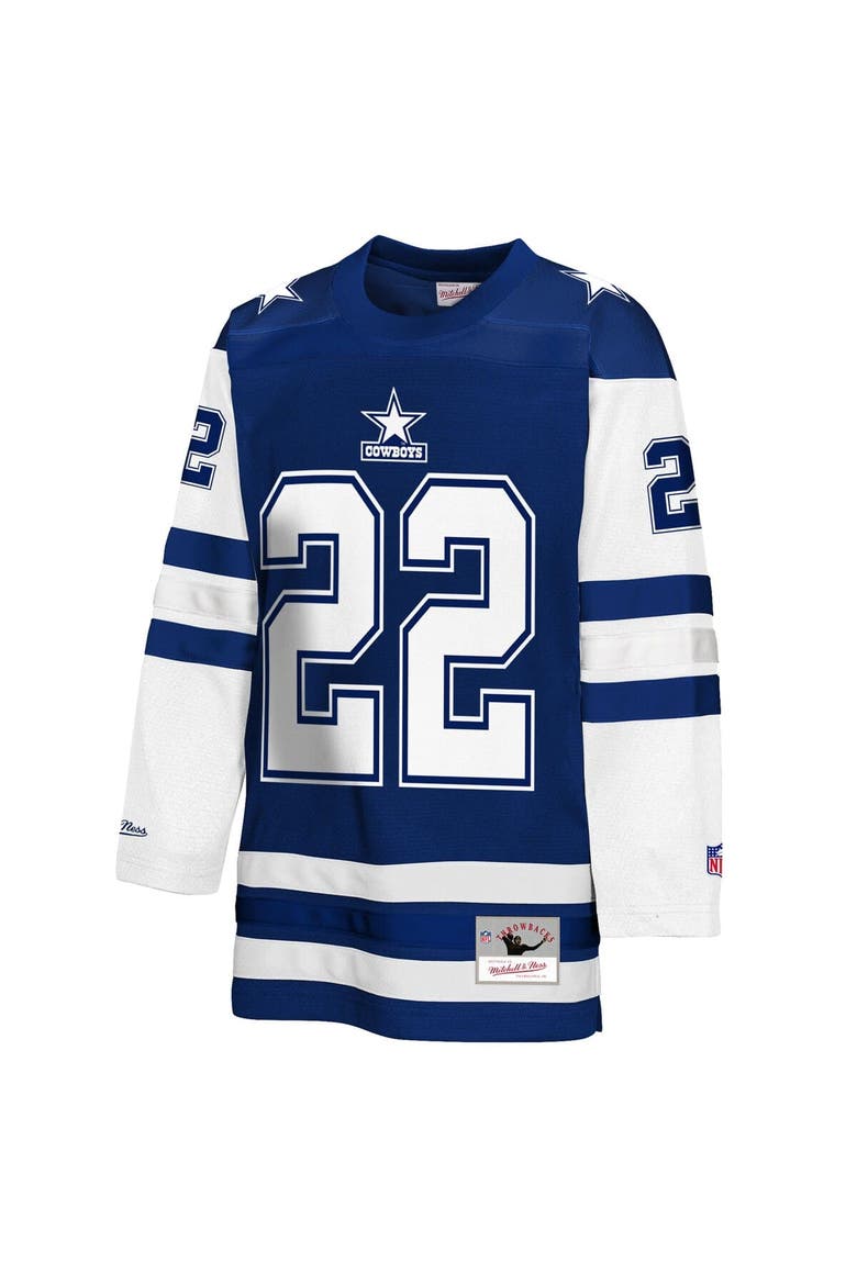 Youth Mitchell & Ness Emmitt Smith Navy Dallas Cowboys Hockey Fashion Jersey, Alternate, color, Navy