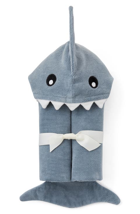 Terry Velour Hooded Shark Towel
