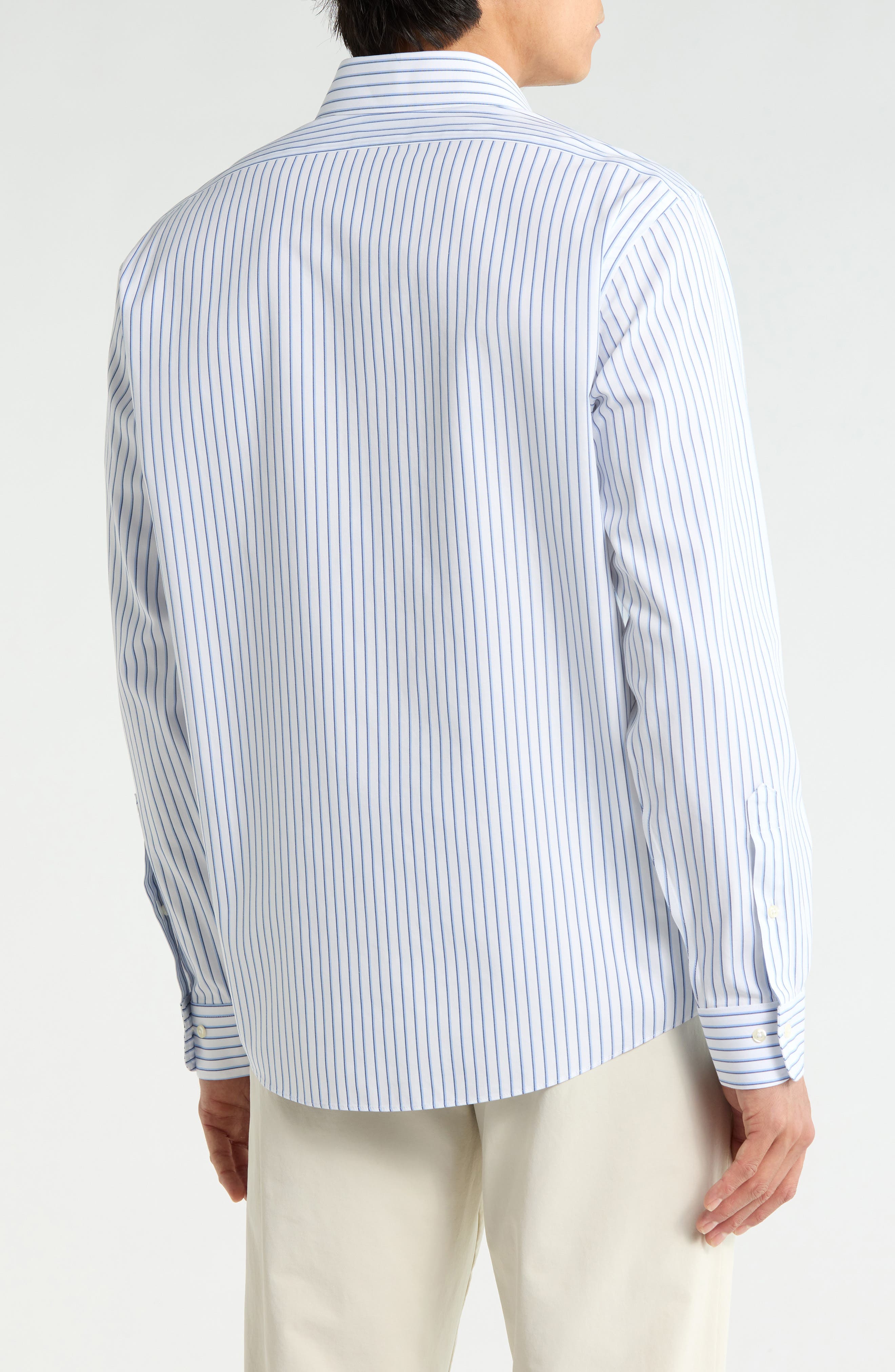 Regular Fit Non-Iron Stripe Button-Down Shirt - image 2