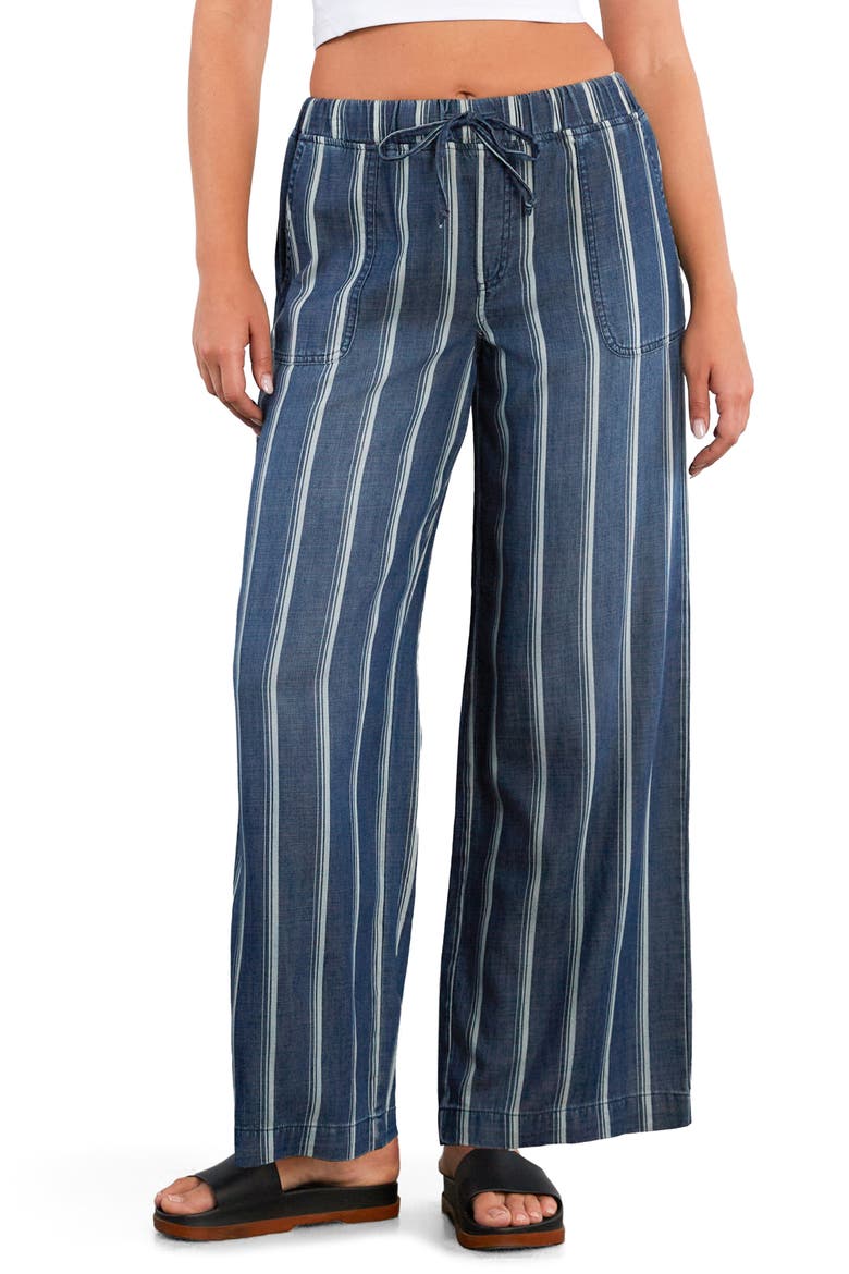 Daydream Stripe Tie Waist Wide Leg Pants, Main, color, INDIGO CABANA STRIPE