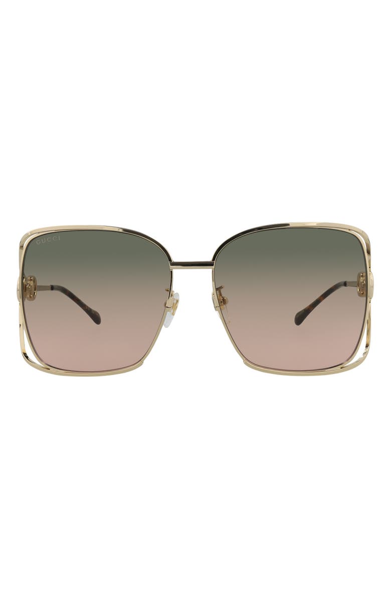 Gucci 61mm Oversize Square Sunglasses, Main, color,