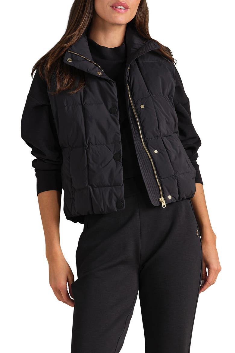 Powder Puffer Down Vest, Main, color, PURE BLACK