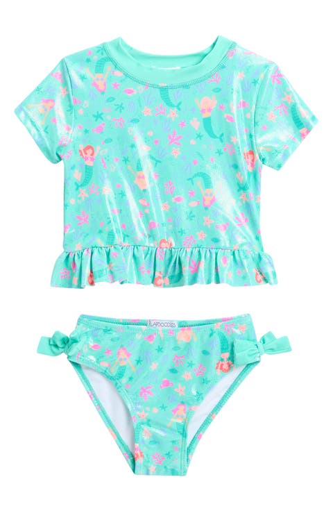 Kids' Mermaid Shimmer Two-Piece Rashguard Swimsuit (Toddler & Little Kid)