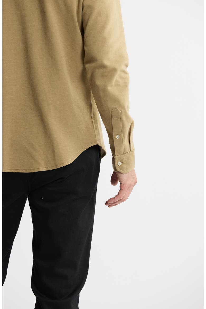 Stretch Pima Cotton Button-Up Shirt, Alternate, color, KHAKI