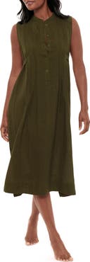 Miraclesuit® Pleated Sleeveless Beach Cover-Up Midi Dress
