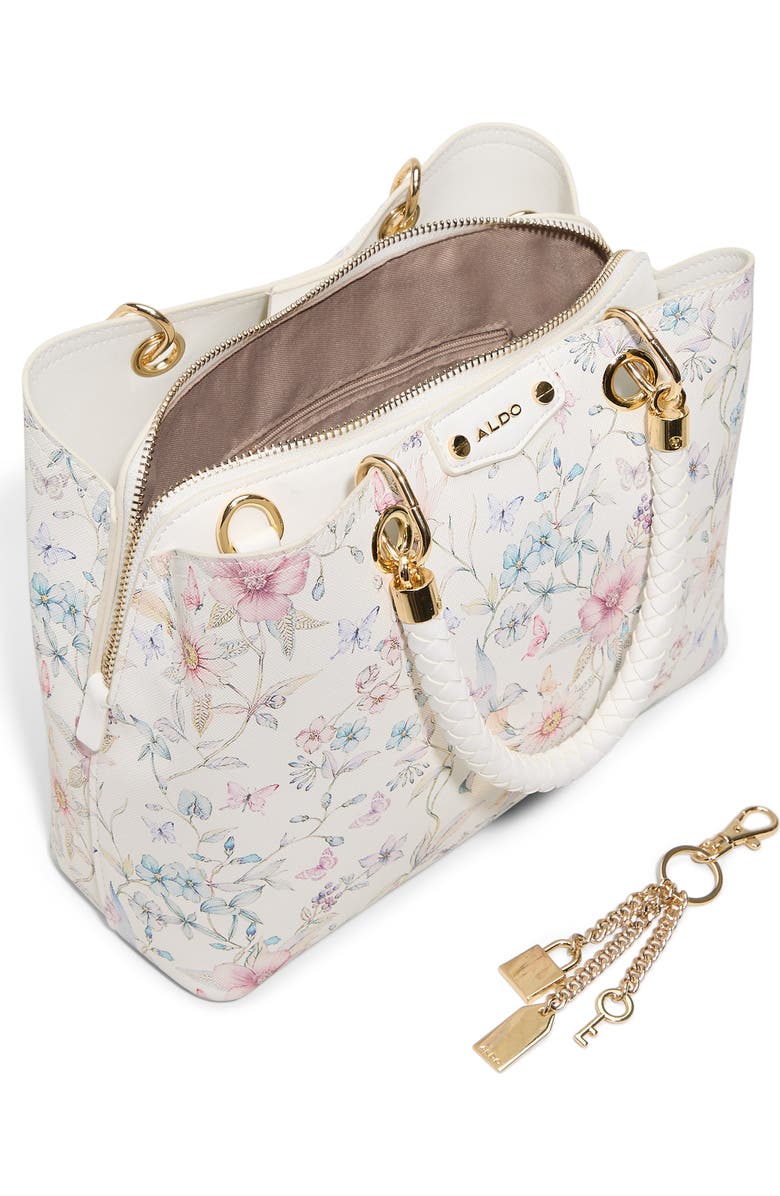 ALDO Lothycann Faux Leather Satchel, Alternate, color, Floral