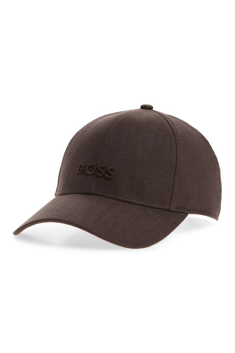Zed Embroidered Logo Adjustable Baseball Cap, Main, color, DARK BRN