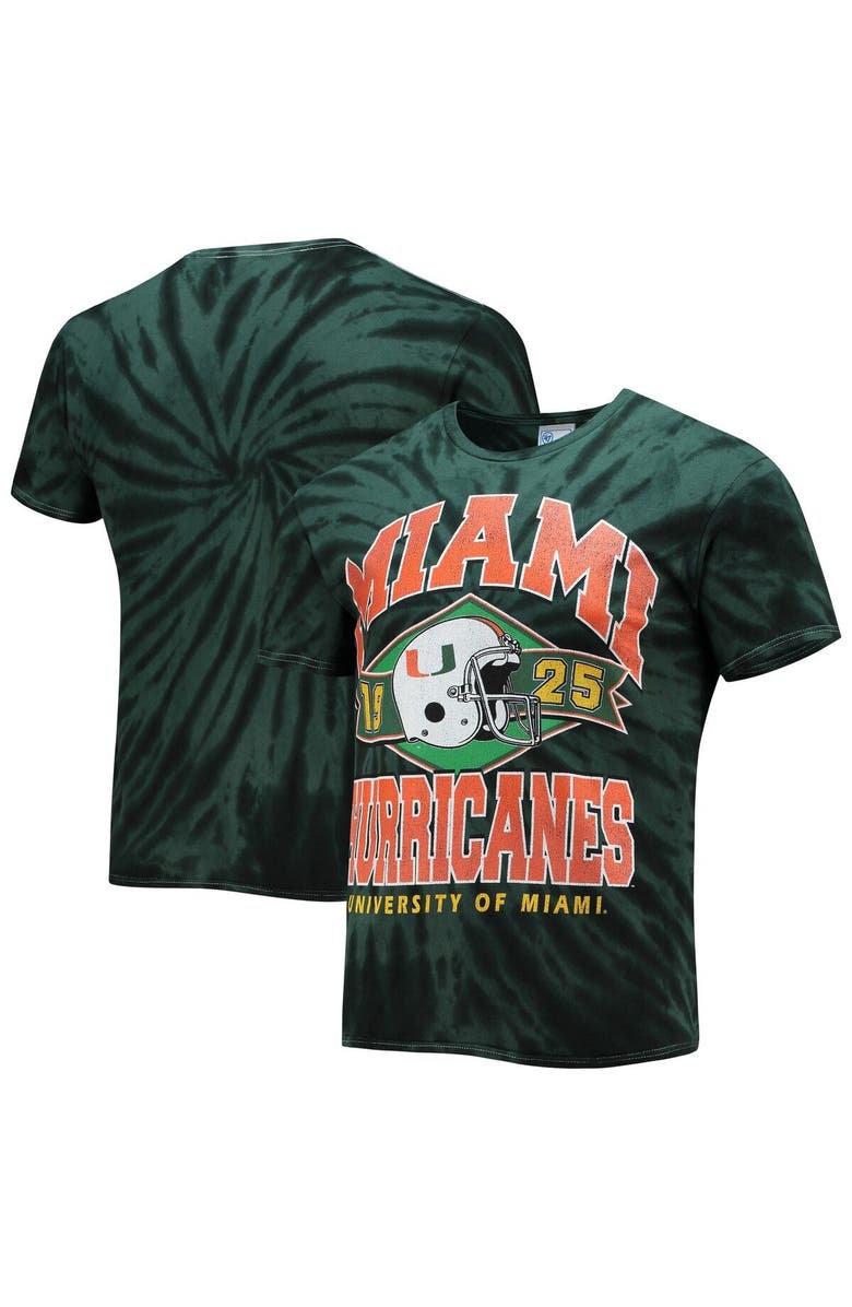 '47 Men's '47 Green Miami Hurricanes Brickhouse Vintage Tubular Tie-Dye T-Shirt, Main, color, 