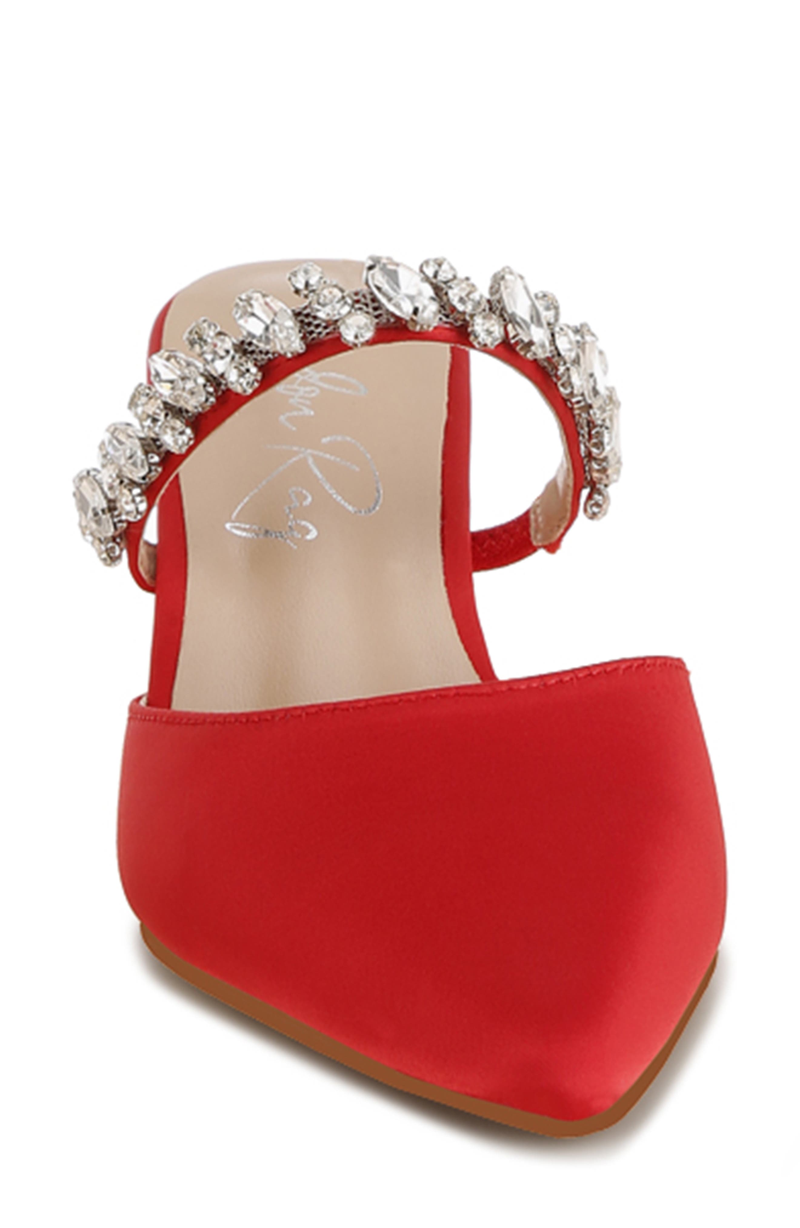 Sena Pointed Toe Mule, Alternate, color, RED