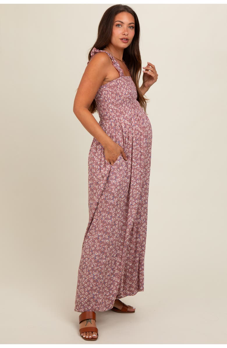PinkBlush Floral Flowy Jumpsuit, Alternate, color, Mauve
