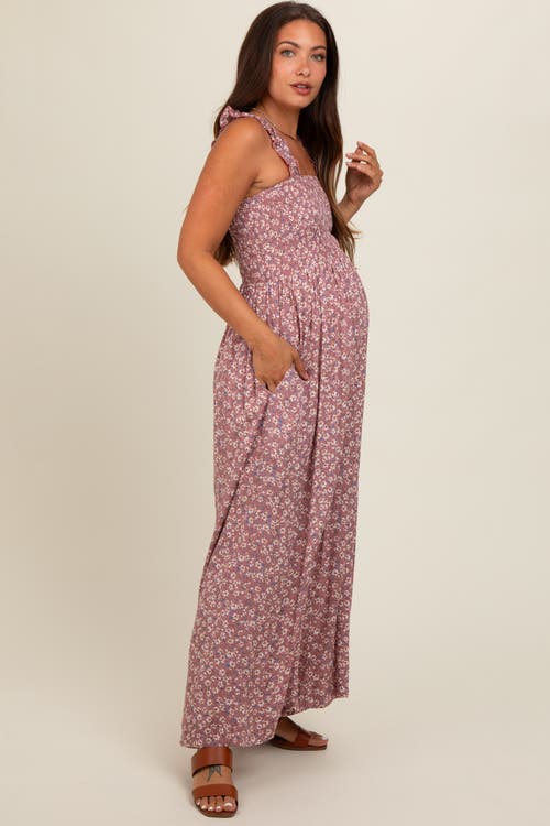 Pinkblush Floral Flowy Jumpsuit In Purple
