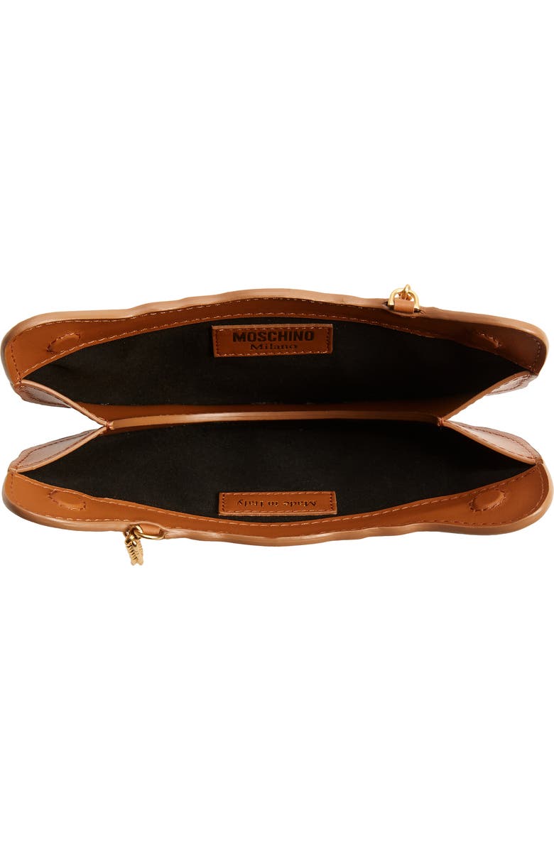 Moschino Croissant Leather Crossbody Bag, Alternate, color,