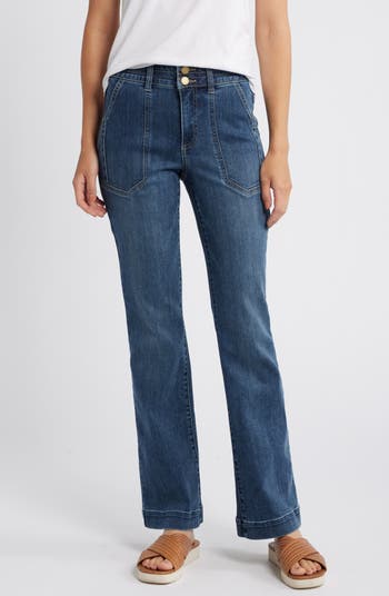 【INCHANT ME】Pocket High Waist Center Crease Bootcut Denim Wit & Wisdom Madison 'Ab'Solution High Waist Bootcut Jeans