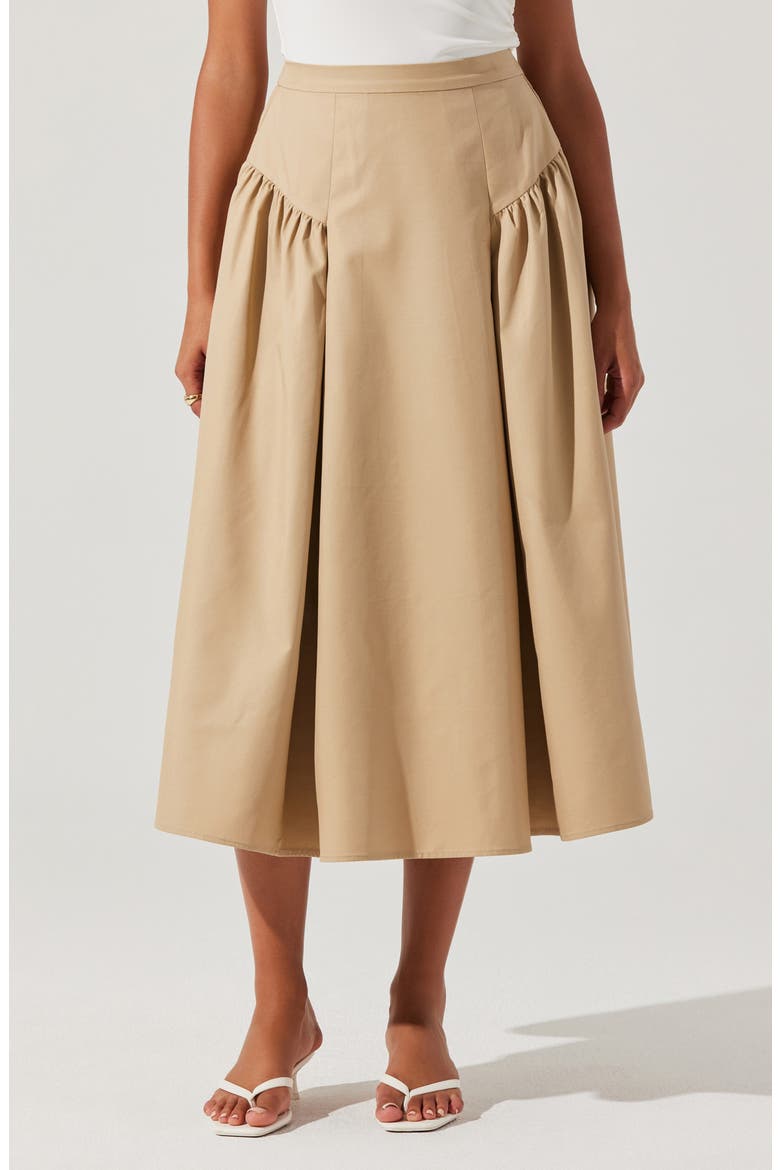 Laila Midi Skirt, Main, color, KHAKI