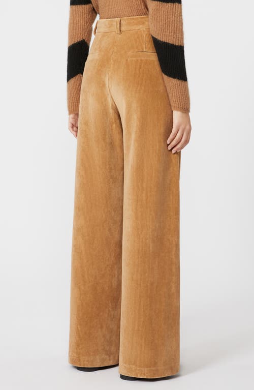 Mm By Max Mara Henry Cotton Blend Corduroy Wide Leg Pants In Brown