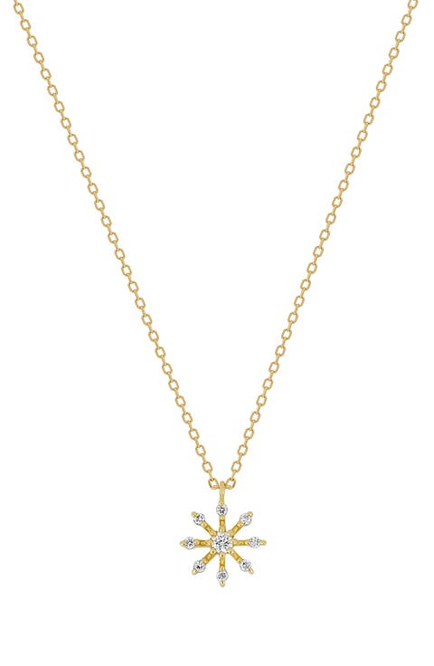 18K Gold Diamond Snowflake Pendant Necklace (Nordstrom Exclusive)