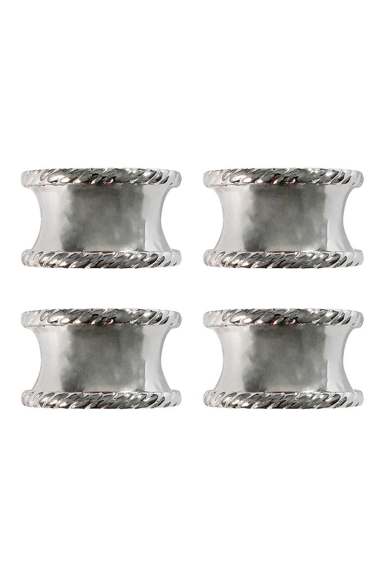 Graham Set of 4 Napkin Rings, Main, color, SILVER