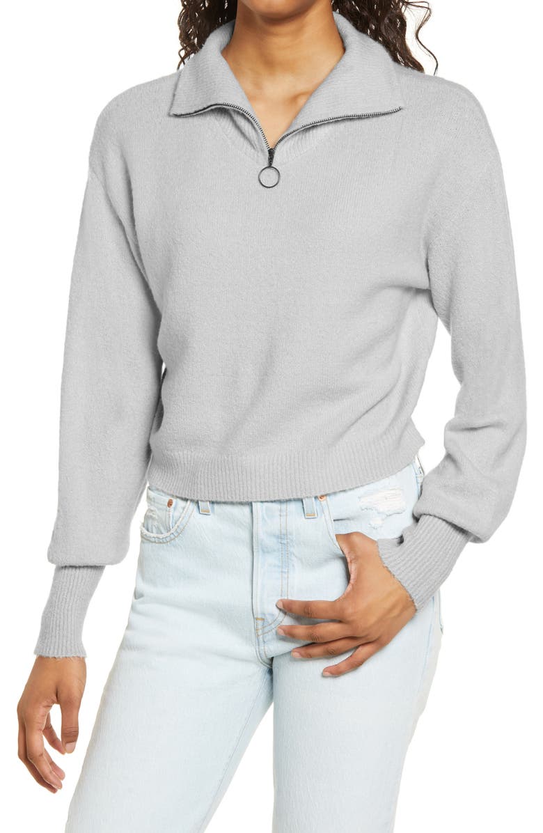 BP. Zip Mock Neck Sweater, Main, color, 
