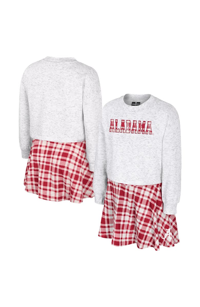 COLOSSEUM Girls Youth Colosseum Gray Alabama Crimson Tide Marceline Plaid Skirt and Top Set, Main, color, Gray