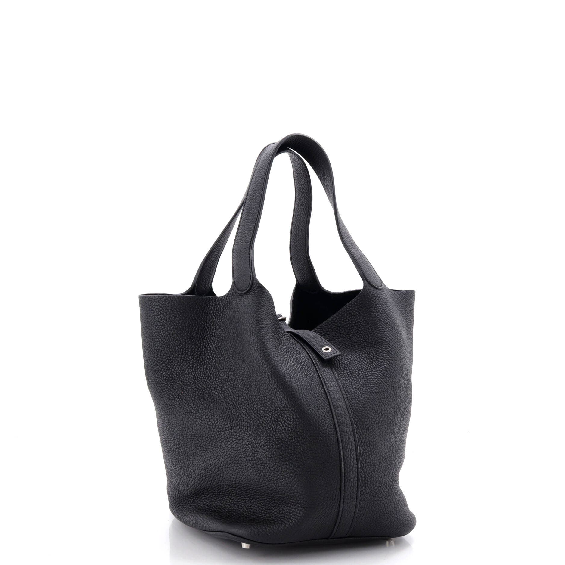 Picotin Lock Bag Clemence GM, Alternate, color, Noir