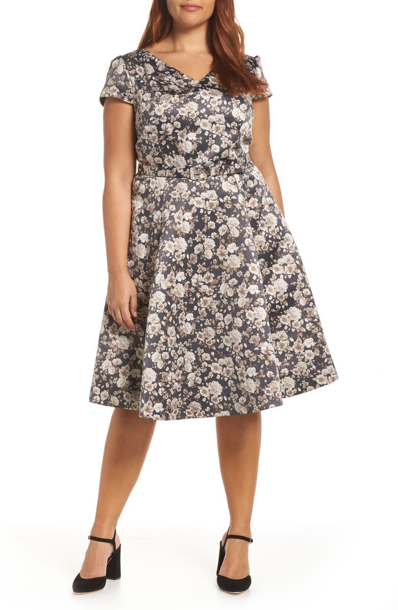 Gal Meets Glam Collection Elle Brightex Duchess Satin Dress, Alternate, color,