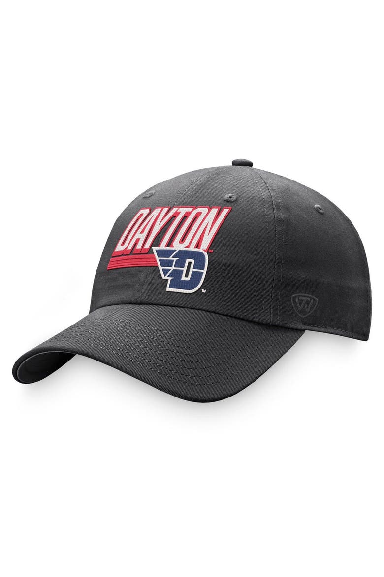 Men's Top of the World Charcoal Dayton Flyers Slice Adjustable Hat, Main, color, Charcoal