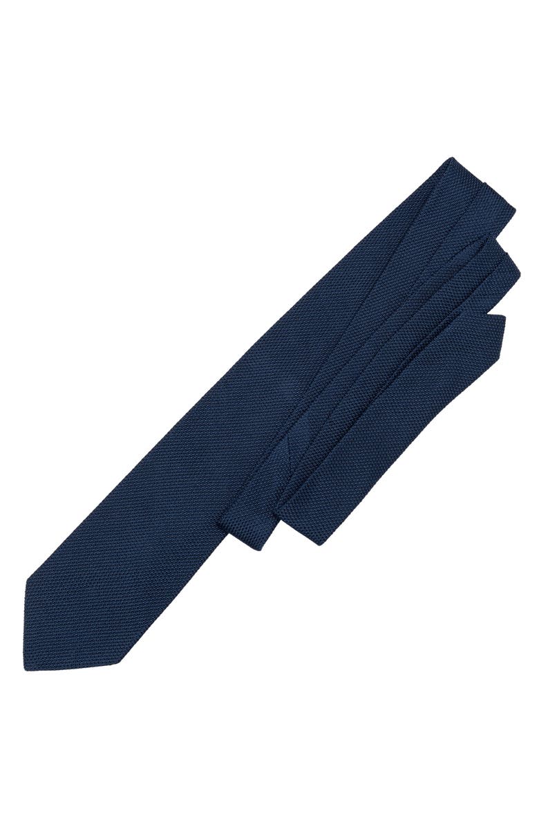 Elizabetta Marino - Extra Long Silk Grenadine Tie for Men, Alternate, color, Navy Blue