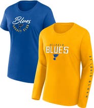 FANATICS Women's Fanatics Branded  Blue St. Louis Blues Long and Short Sleeve Two-Pack T-Shirt Set