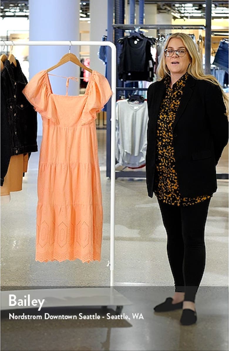 Flutter Sleeve Cotton Midi Dress, sales video thumbnail